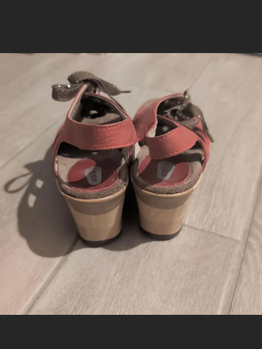 Wolky Brick Red Lace-Up Slingback Wedge